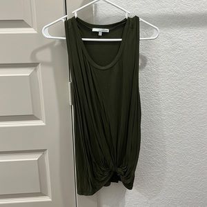 Olive Front Knot Tank Top